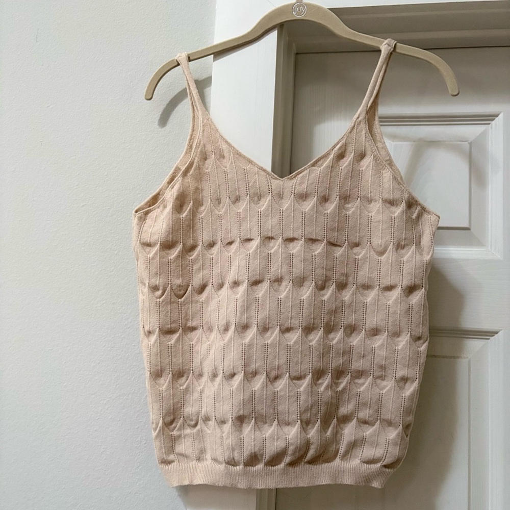 Source Unknown Cream Patterned Camisole